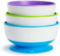 Munchkin Stay Put Baby Suction Bowl Set| Baby Bowls for Weaning| Baby Feeding Suction Dish Pack| for Babies & Toddlers 6 Months+|BPA Free Weaning Set for Babies| Microwave/Dishwasher Safe | 3 Pack
