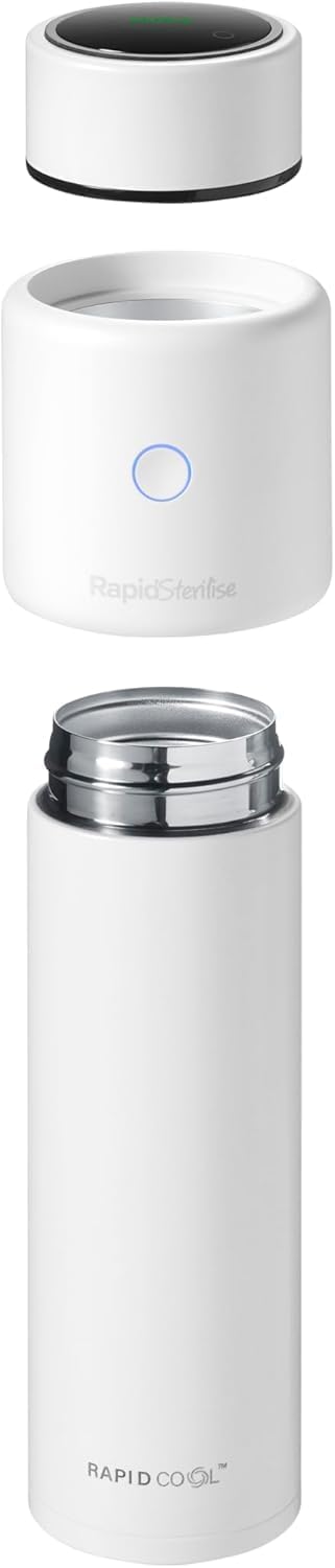 Nuby RapidSterilise Portable UV Steriliser, Made for RapidCool - 70 Uses per Charge | Auto Shut-Off | Kills 99.9% of Bacteria (Black)