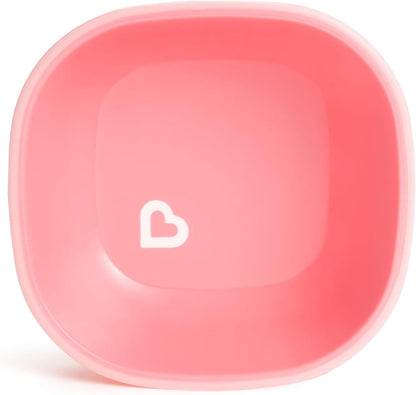 Munchkin 4 Piece Toddler Divided Plate & Bowl Dining Set - Baby Weaning Dishes for 6+ Months, BPA Free - Blue/Green