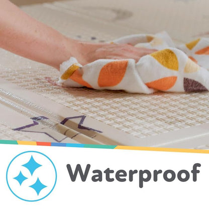 Nuby Reversible Baby Floor Mat, 77" x 58" - Foldable and Lightweight Baby Play Mat for Floor - Easy Storage and Travel - Safari