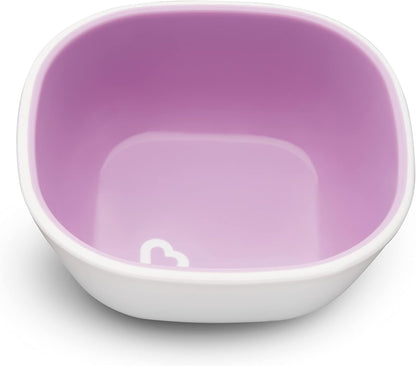 Munchkin 4 Piece Toddler Divided Plate & Bowl Dining Set - Baby Weaning Dishes for 6+ Months, BPA Free - Blue/Green