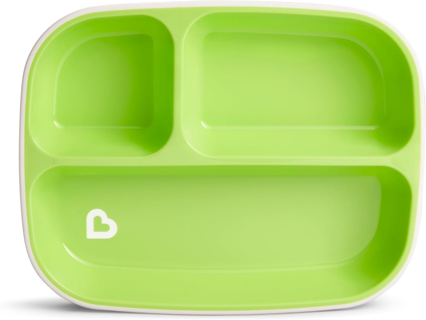 Munchkin 4 Piece Toddler Divided Plate & Bowl Dining Set - Baby Weaning Dishes for 6+ Months, BPA Free - Blue/Green