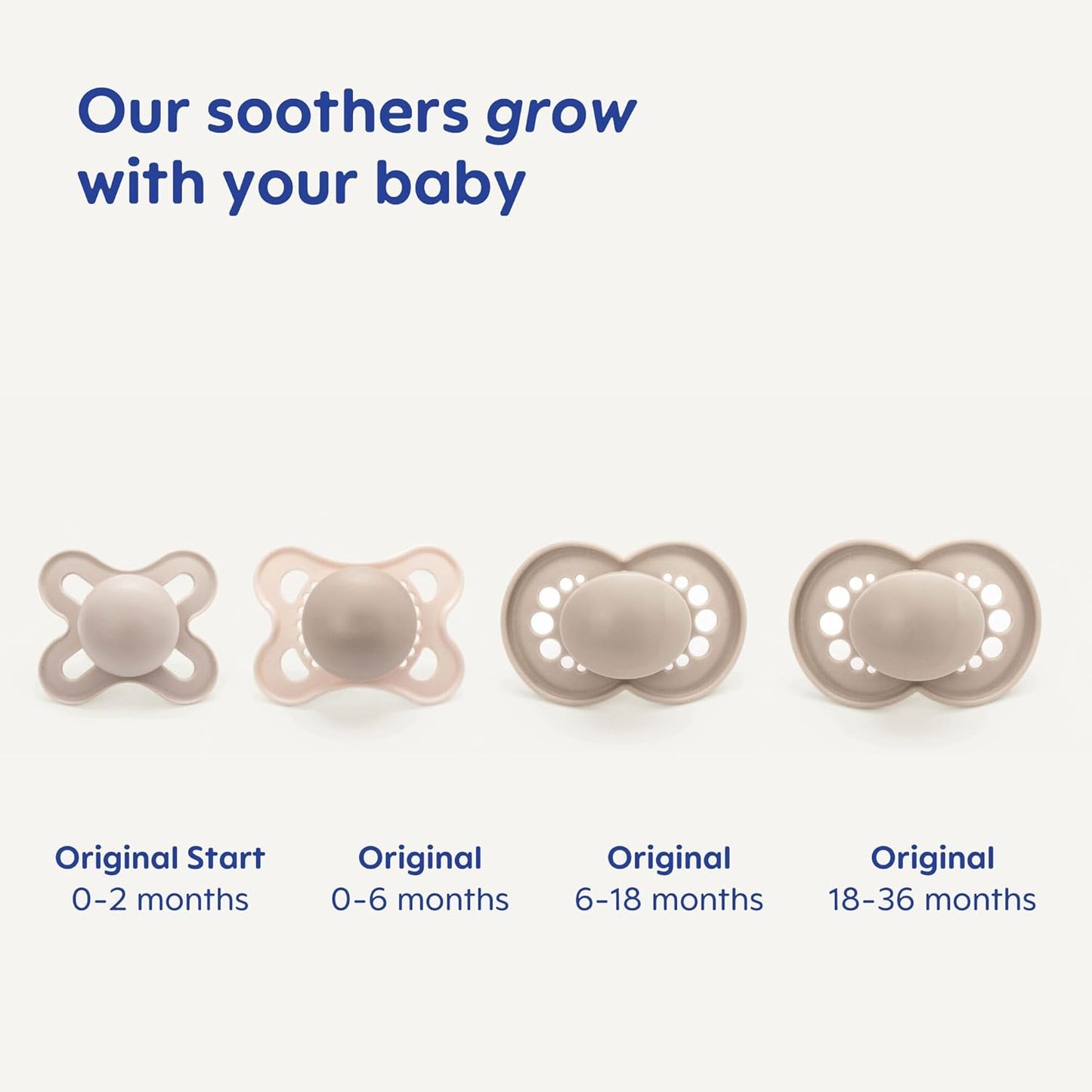 MAM Original Soothers | 18-36 Months | Pack of 2 | Comes in Dummy Steriliser Box | Sustainable Materials | Baby Accessories | Cream (Various Designs)