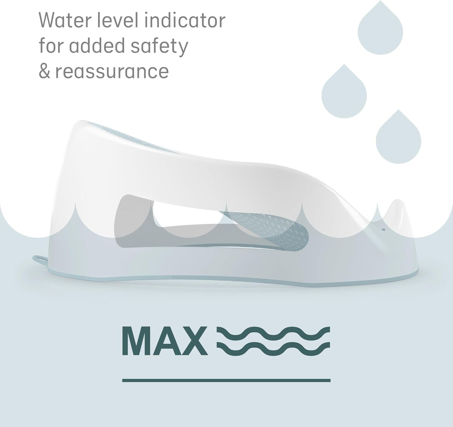 Angelcare - Baby Bath Support - Soft Touch Support - Water Level Indicator - Ideal for Babies Less Than 6 Months Old - Aqua