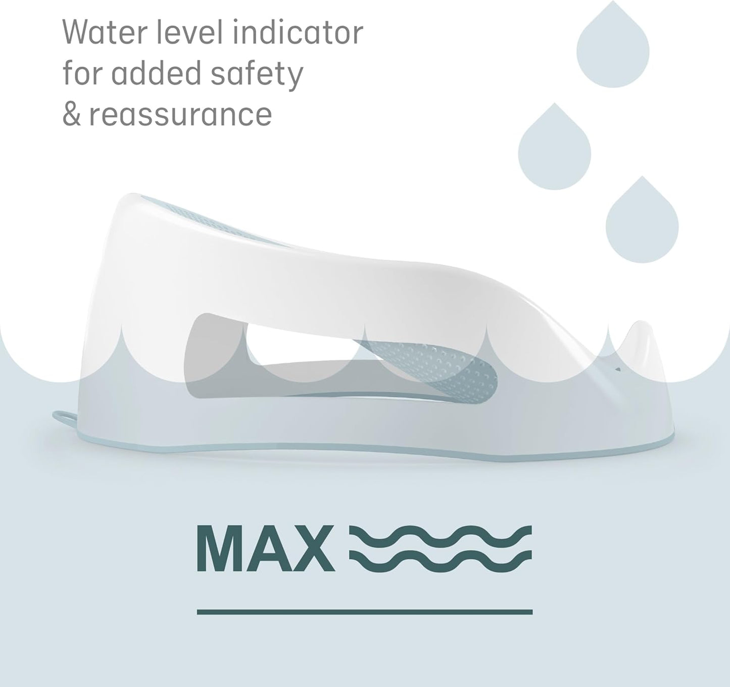 Angelcare - Baby Bath Support - Soft Touch Support - Water Level Indicator - Ideal for Babies Less Than 6 Months Old - Aqua