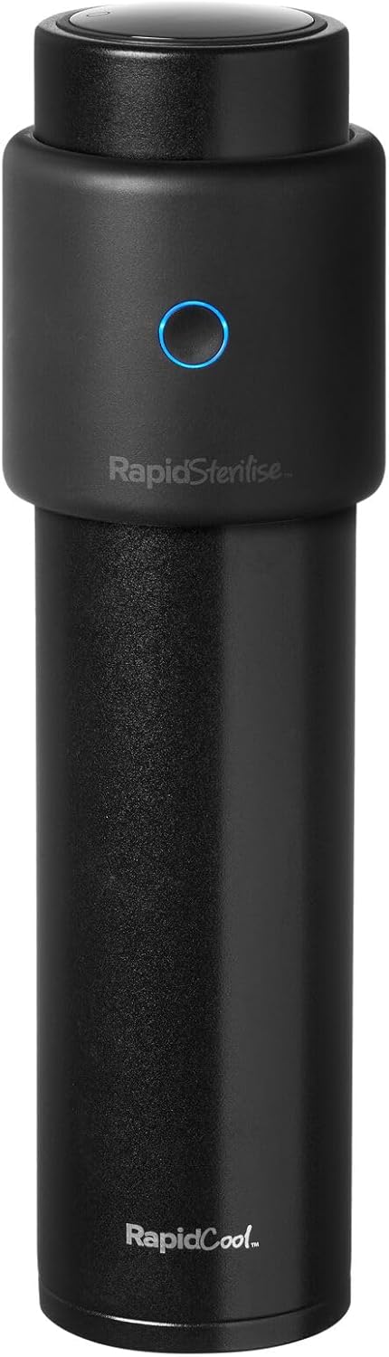 Nuby RapidSterilise Portable UV Steriliser, Made for RapidCool - 70 Uses per Charge | Auto Shut-Off | Kills 99.9% of Bacteria (Black)