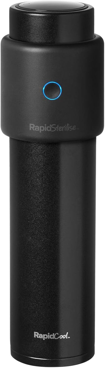 Nuby RapidSterilise Portable UV Steriliser, Made for RapidCool - 70 Uses per Charge | Auto Shut-Off | Kills 99.9% of Bacteria (Black)