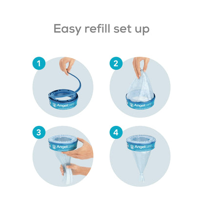 Angelcare Diaper Bin Refills, Pack of 6
