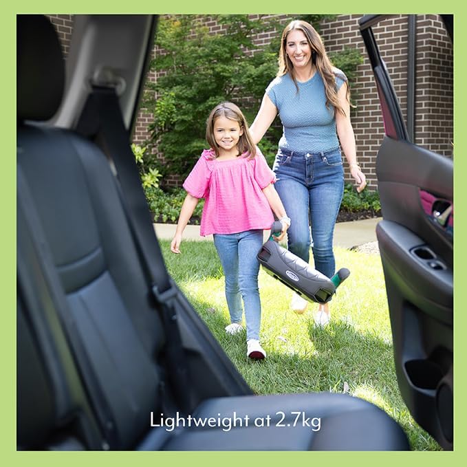 Graco Booster Max R129 ISOFIX backless booster seat, Lightweight at only 2.7kg, Suitable from 137-150cm (approx. 7 to 12 years), Midnight fashion