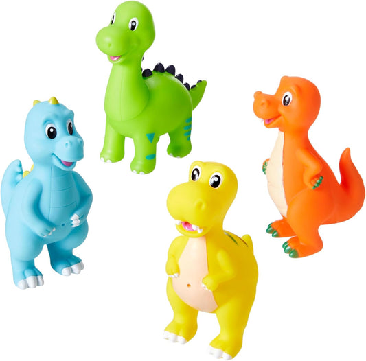 Nuby Dinosaur Bath Squirters - Colourful Bath Toy | Suitable from 10 Months |Pack of 4