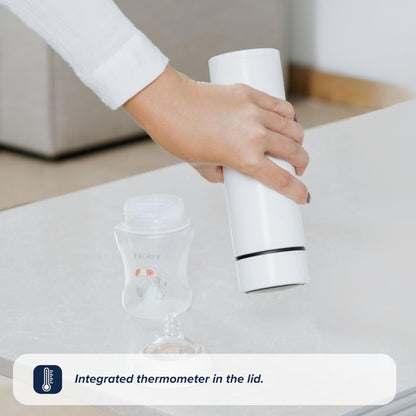 Nuby RapidCool Portable Baby Bottle Making Kit - Prepare A Perfect Formula Feed in 2 Minutes | Includes: 2 Rapid Cool's with 2 Digital Thermometer Lids, 2 Powder Dispensers & Flask