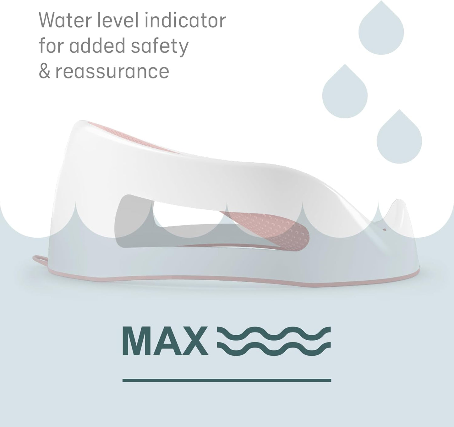 Angelcare - Baby Bath Support - Soft Touch Support - Water Level Indicator - Ideal for Babies Less Than 6 Months Old - Aqua