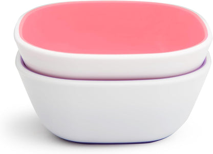 Munchkin 4 Piece Toddler Divided Plate & Bowl Dining Set - Baby Weaning Dishes for 6+ Months, BPA Free - Blue/Green