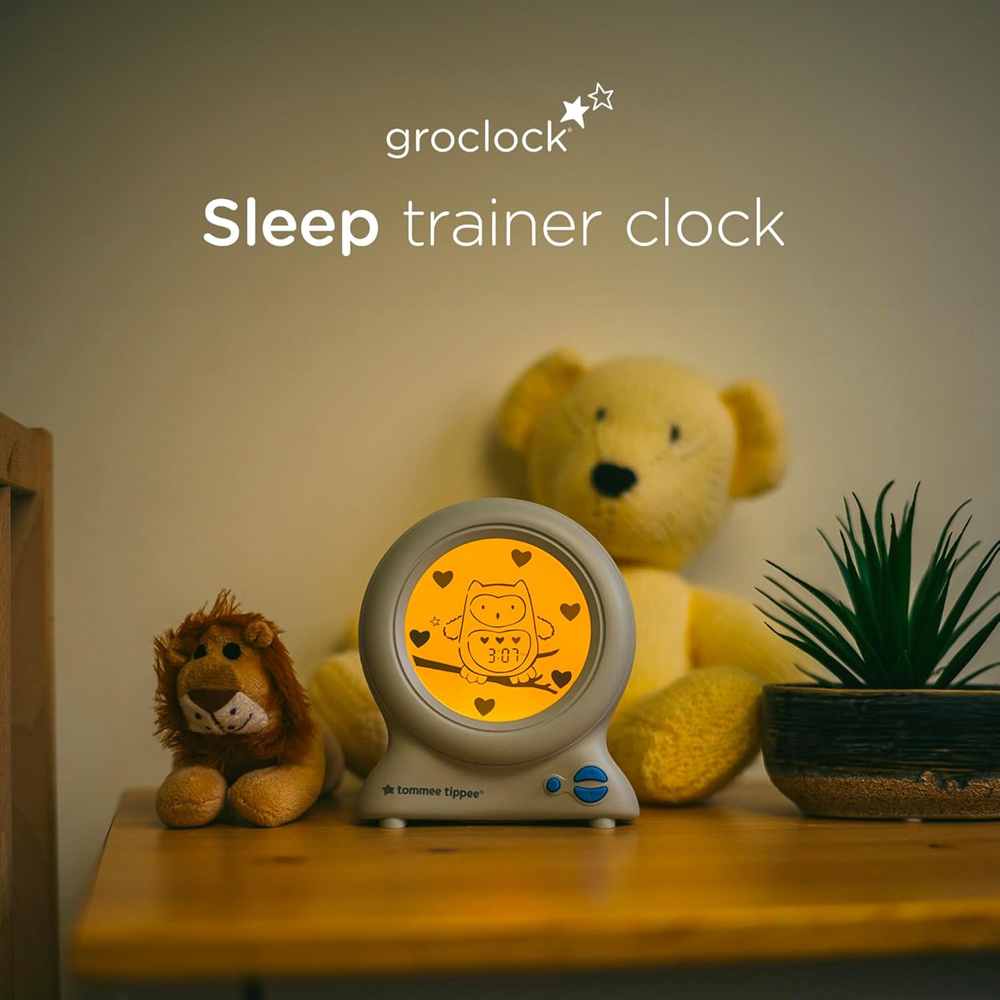 Tommee Tippee Groclock Sleep Trainer Clock, Alarm Clock and Nightlight for Young Children, USB-Powered