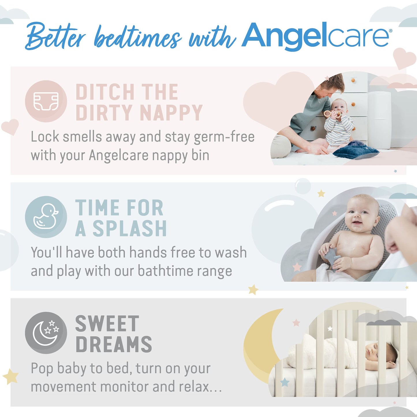 Angelcare Diaper Bin Refills, Pack of 6
