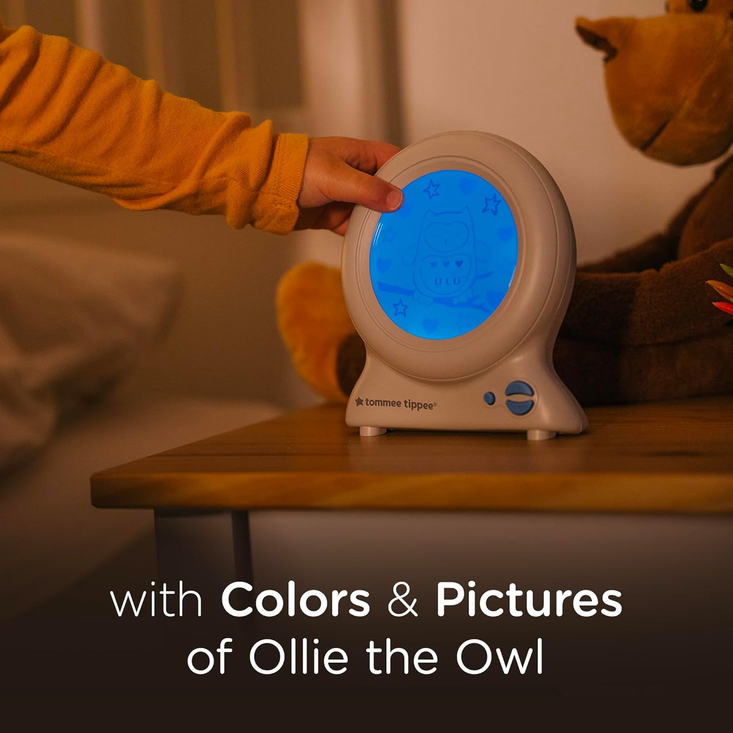 Tommee Tippee Groclock Sleep Trainer Clock, Alarm Clock and Nightlight for Young Children, USB-Powered