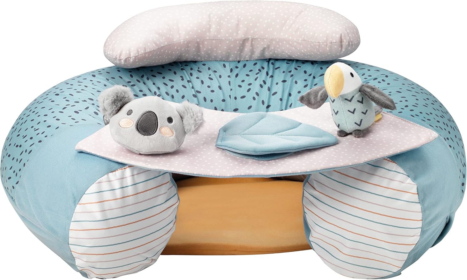 Nuby Animal Adventures Sit-Me-Up Baby Seat – Inflatable Sit & Play Floor Detachable Tray Machine Washable Suitable from 6 Months Plus, Multicolour, One Size