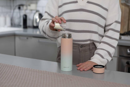 Nuby RapidCool Portable Baby Bottle Making Kit - Prepare A Perfect Formula Feed in 2 Minutes | Includes: 2 Rapid Cool's with 2 Digital Thermometer Lids, 2 Powder Dispensers & Flask