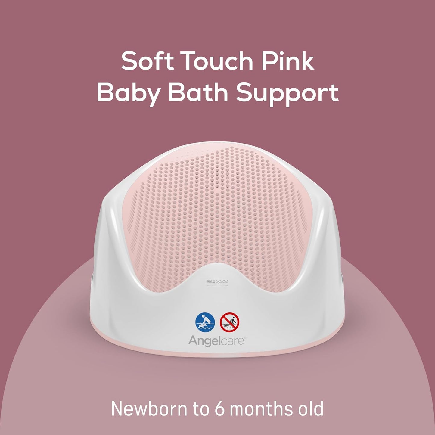 Angelcare - Baby Bath Support - Soft Touch Support - Water Level Indicator - Ideal for Babies Less Than 6 Months Old - Aqua