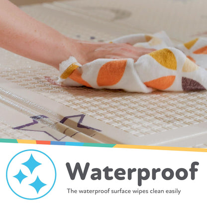 Nuby Reversible Baby Floor Mat, 77" x 58" - Foldable and Lightweight Baby Play Mat for Floor - Easy Storage and Travel - Safari