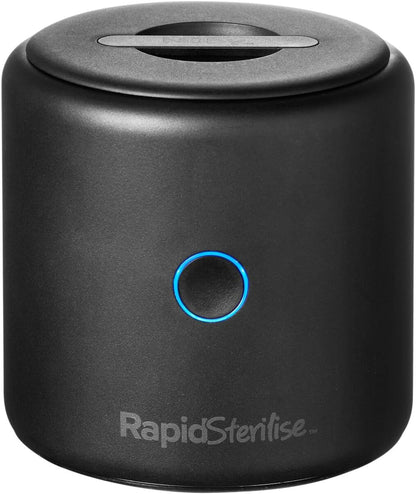 Nuby RapidSterilise Portable UV Steriliser, Made for RapidCool - 70 Uses per Charge | Auto Shut-Off | Kills 99.9% of Bacteria (Black)