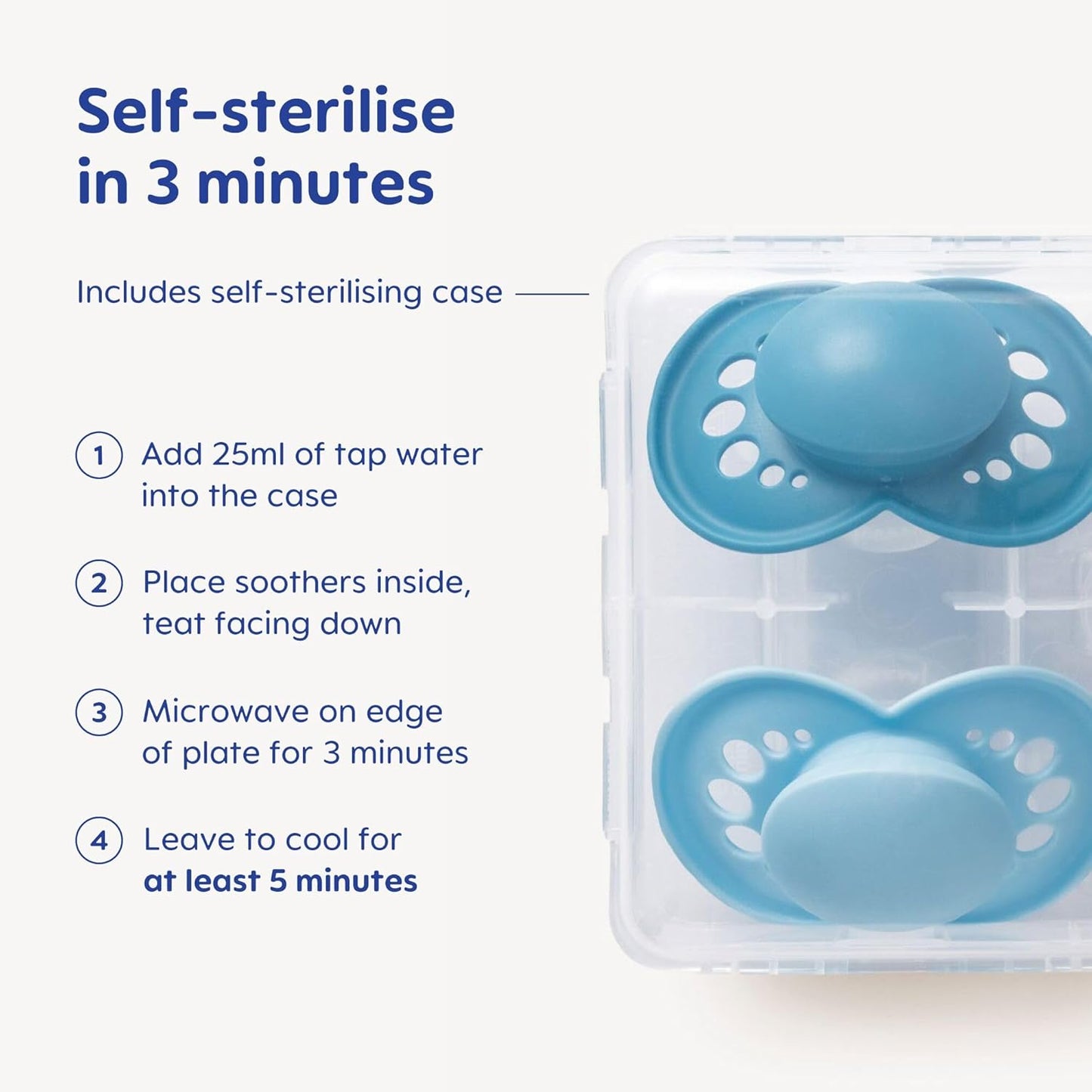 MAM Original Soothers | 18-36 Months | Pack of 2 | Comes in Dummy Steriliser Box | Sustainable Materials | Baby Accessories | Cream (Various Designs)