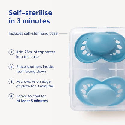 MAM Original Soothers | 18-36 Months | Pack of 2 | Comes in Dummy Steriliser Box | Sustainable Materials | Baby Accessories | Cream (Various Designs)