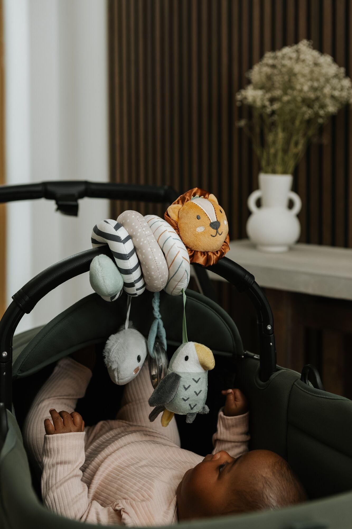 Nuby Animal Adventures Activity Spiral – Interactive Pram Toy with Sensory Toys Suitable from Birth, 89075, One Size