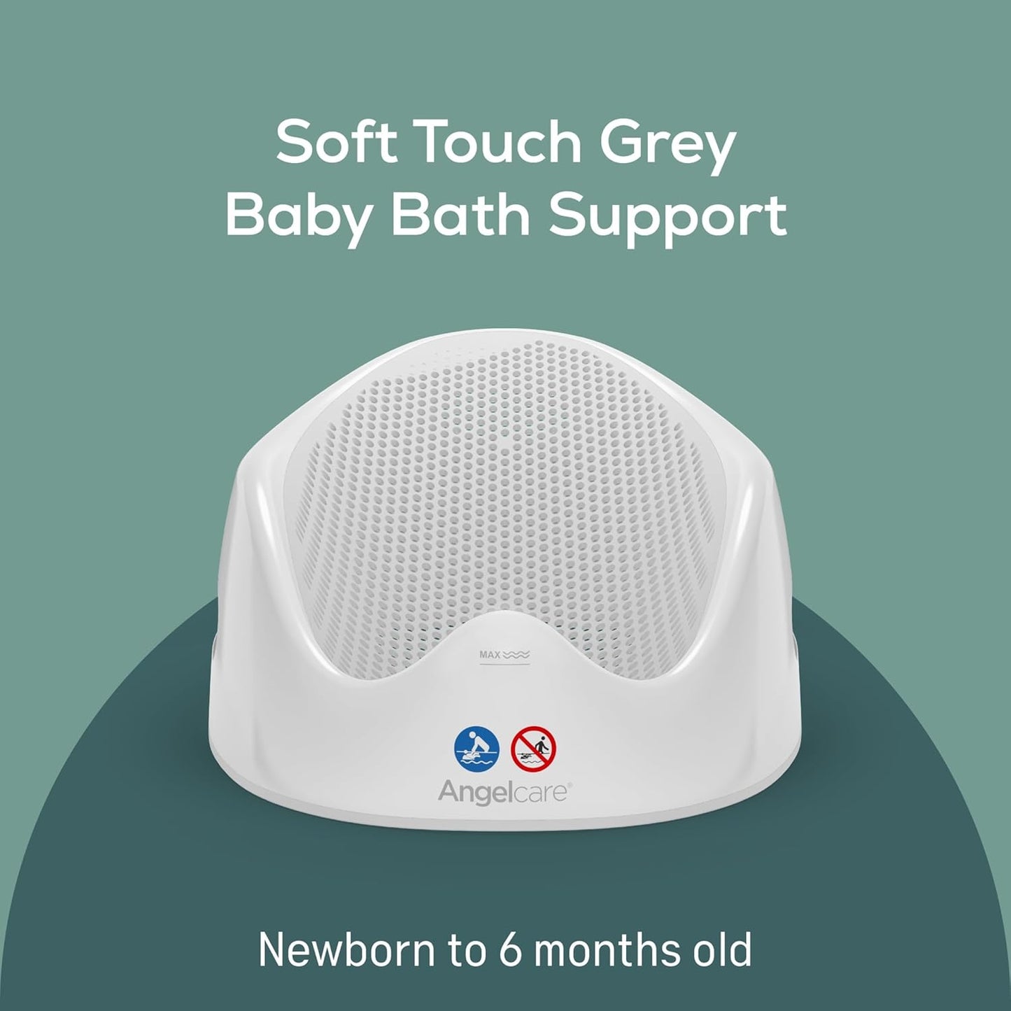 Angelcare - Baby Bath Support - Soft Touch Support - Water Level Indicator - Ideal for Babies Less Than 6 Months Old - Aqua