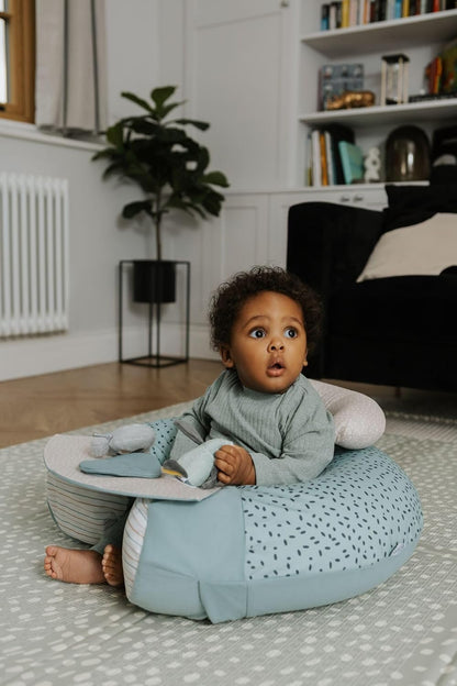 Nuby Animal Adventures Sit-Me-Up Baby Seat – Inflatable Sit & Play Floor Detachable Tray Machine Washable Suitable from 6 Months Plus, Multicolour, One Size