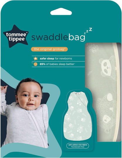 Tommee Tippee Baby Sleep Bag for Newborns, The Original Grobag Swaddle Bag, Hip-Healthy Design, Soft Cotton-Rich Fabric, 3-6 m, 1.0 TOG, Woodland Gro Friends