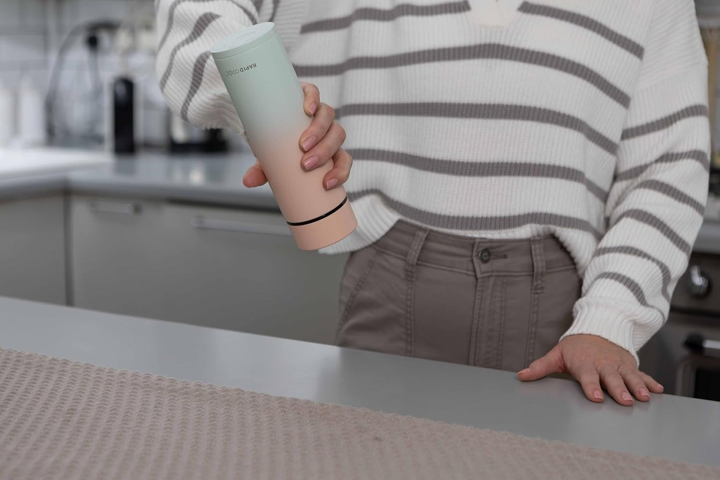 Nuby RapidCool Portable Baby Bottle Making Kit - Prepare A Perfect Formula Feed in 2 Minutes | Includes: 2 Rapid Cool's with 2 Digital Thermometer Lids, 2 Powder Dispensers & Flask