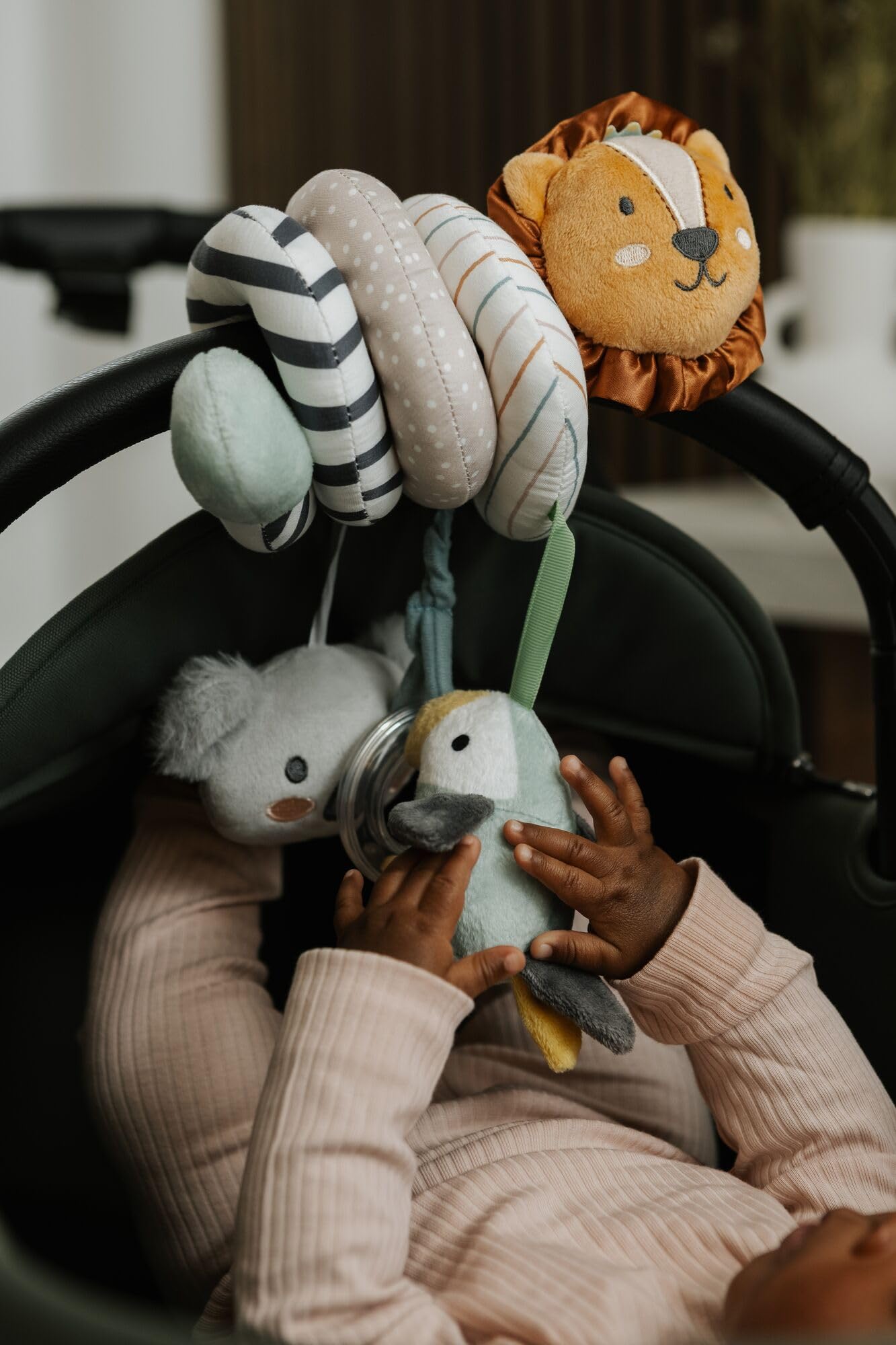 Nuby Animal Adventures Activity Spiral – Interactive Pram Toy with Sensory Toys Suitable from Birth, 89075, One Size