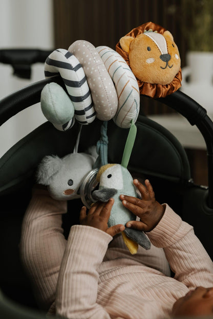 Nuby Animal Adventures Activity Spiral – Interactive Pram Toy with Sensory Toys Suitable from Birth, 89075, One Size