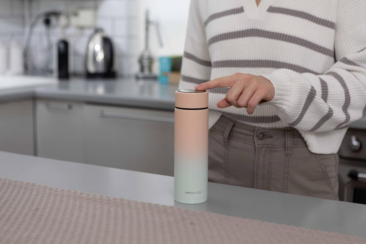 Nuby RapidCool Portable Baby Bottle Making Kit - Prepare A Perfect Formula Feed in 2 Minutes | Includes: 2 Rapid Cool's with 2 Digital Thermometer Lids, 2 Powder Dispensers & Flask