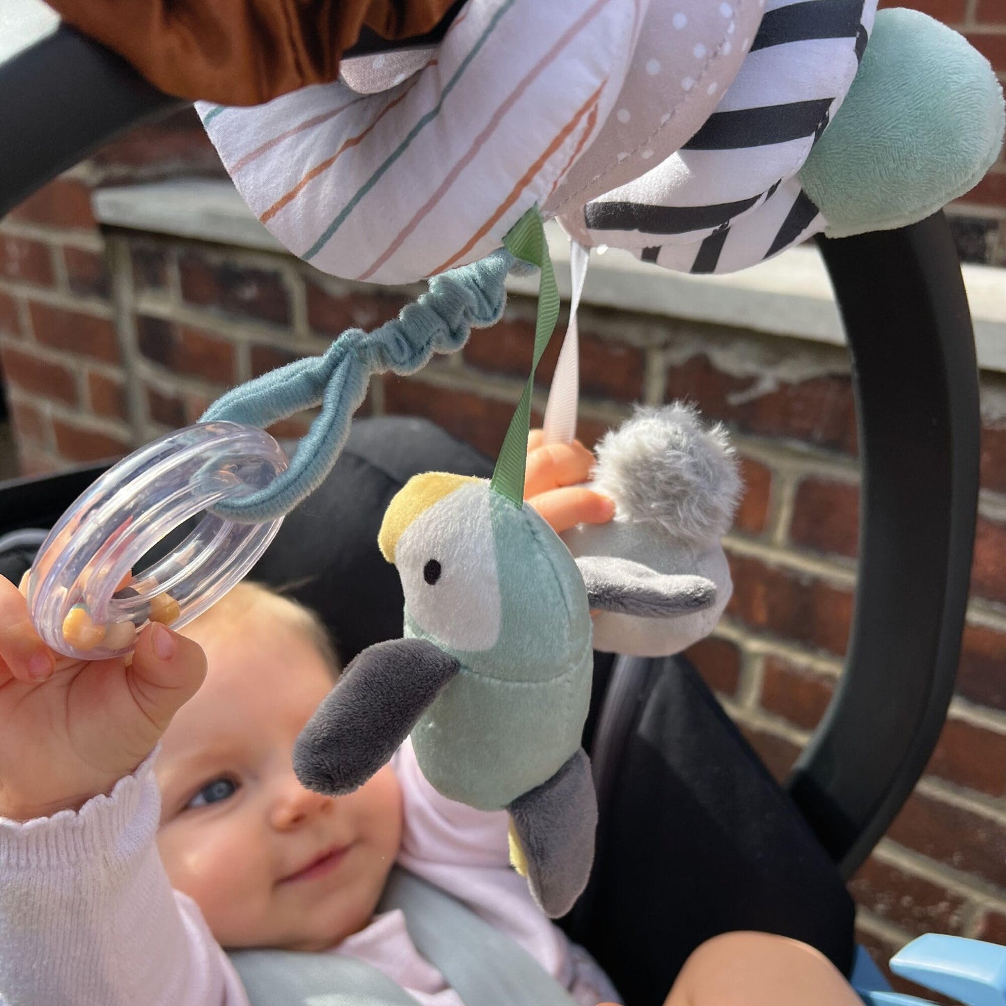 Nuby Animal Adventures Activity Spiral – Interactive Pram Toy with Sensory Toys Suitable from Birth, 89075, One Size