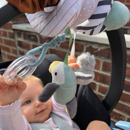 Nuby Animal Adventures Activity Spiral – Interactive Pram Toy with Sensory Toys Suitable from Birth, 89075, One Size