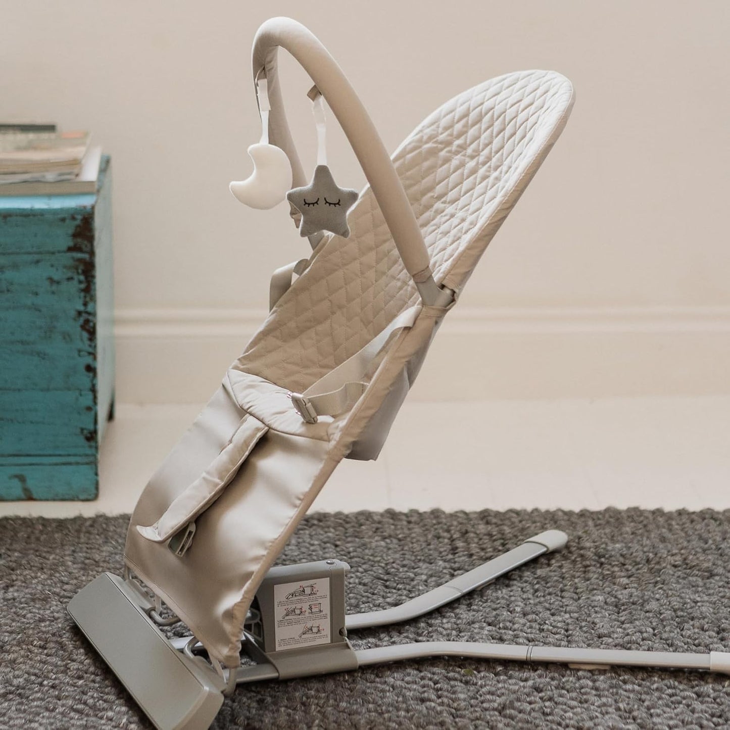 Nuby Musical Moves Baby Bouncer – 2 Reclining Positions | Music & Vibration | Toy Bar | Machine Washable Cover | Suitable from Birth up to 9kg