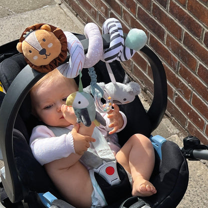 Nuby Animal Adventures Activity Spiral – Interactive Pram Toy with Sensory Toys Suitable from Birth, 89075, One Size