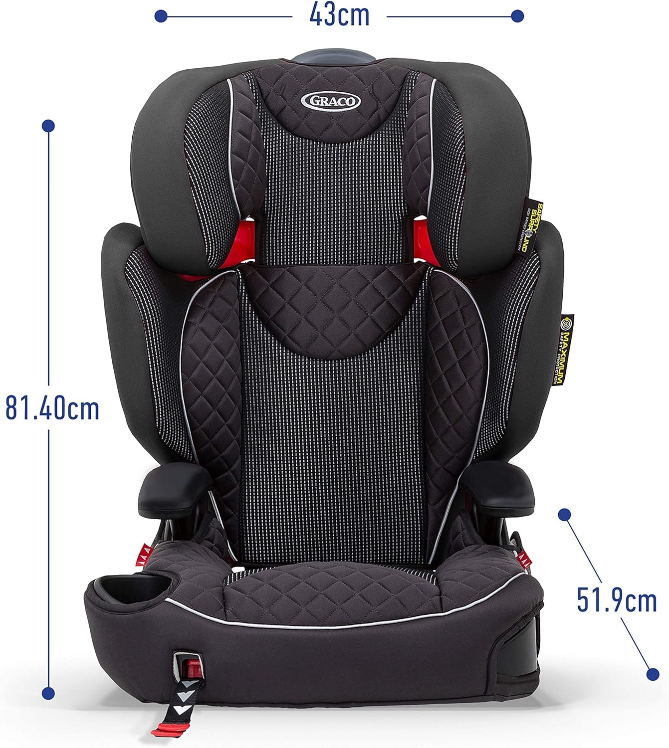 Graco Affix R44 Highback Booster car seat with isoCatch connectors, Suitable from approx. 4 to 12 years (15-36kg), Stargazer fashion