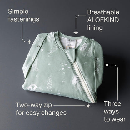 Tommee Tippee Baby Sleep Bag for Newborns, The Original Grobag Swaddle Bag, Hip-Healthy Design, Soft Cotton-Rich Fabric, 3-6 m, 1.0 TOG, Woodland Gro Friends