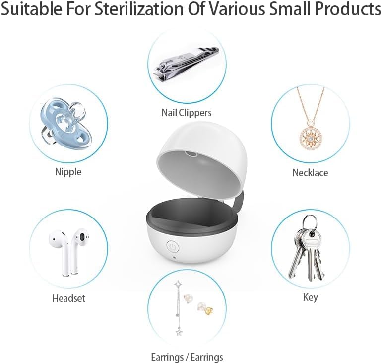 Portable UV Dummy Steriliser, No Water, Cooling or Drying Required. Kills 99.9% of Germs,Rechargeable Battery