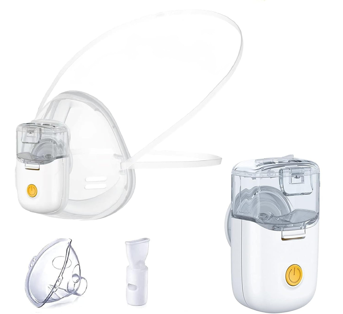 Ultrasonic Nebuliser Machine for Adults & Kids – Portable Mini Nebulizer for Home Use, Rechargeable Handheld Nebuliser with 2 Masks & Mouthpiece